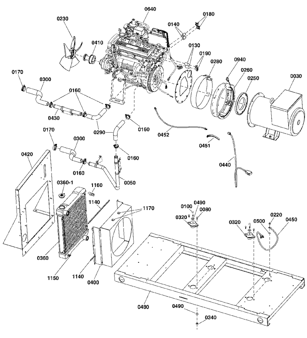 Main Unit Diagram and Parts List for 076177-00  Briggs and Stratton Generator